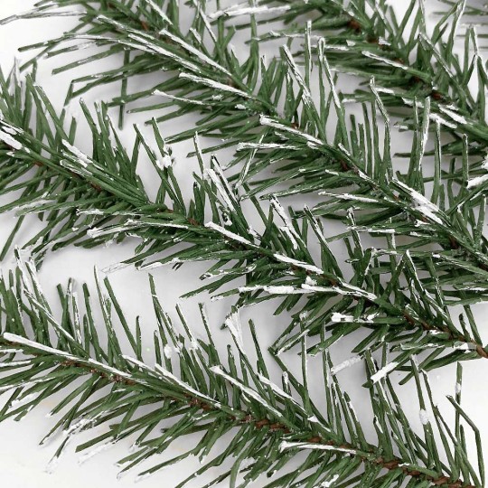 Set of 6 Snowy Paper Pine Sprigs for Feather Trees and Crafting ~ Austria